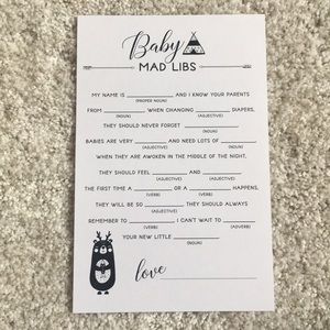 Baby Shower Mad Libs!!